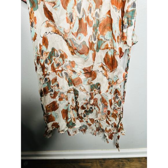 TANYA TAYLOR Multicolor Floral V-Neck Ruffle Sleeve Blaire Midi Dress Size 6 - Picture 9 of 14